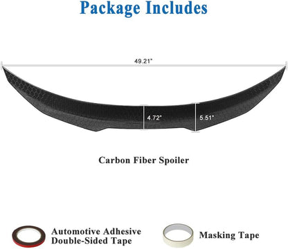 AeroBon Real Carbon Fiber Honeycomb Weave Trunk Spoiler Compatible with 2014-2024 Infiniti Q50 Q50S Spoiler (H Style) High Kick