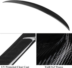 AeroBon Real Carbon Fiber Trunk Spoiler Compatible with 2005-2012 BMW 3-Series E90 Sedan E90 M3 Sedan Spoiler (P Style)
