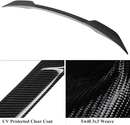 AeroBon Real Carbon Fiber Trunk Spoiler Compatible with 2024-2026 Tesla Model 3 Highland Rear Spoiler (GC Style) Grand Curve