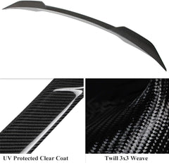 AeroBon Real Carbon Fiber Trunk Spoiler Compatible with 2024-2026 Tesla Model 3 Highland Rear Spoiler (MP Style)