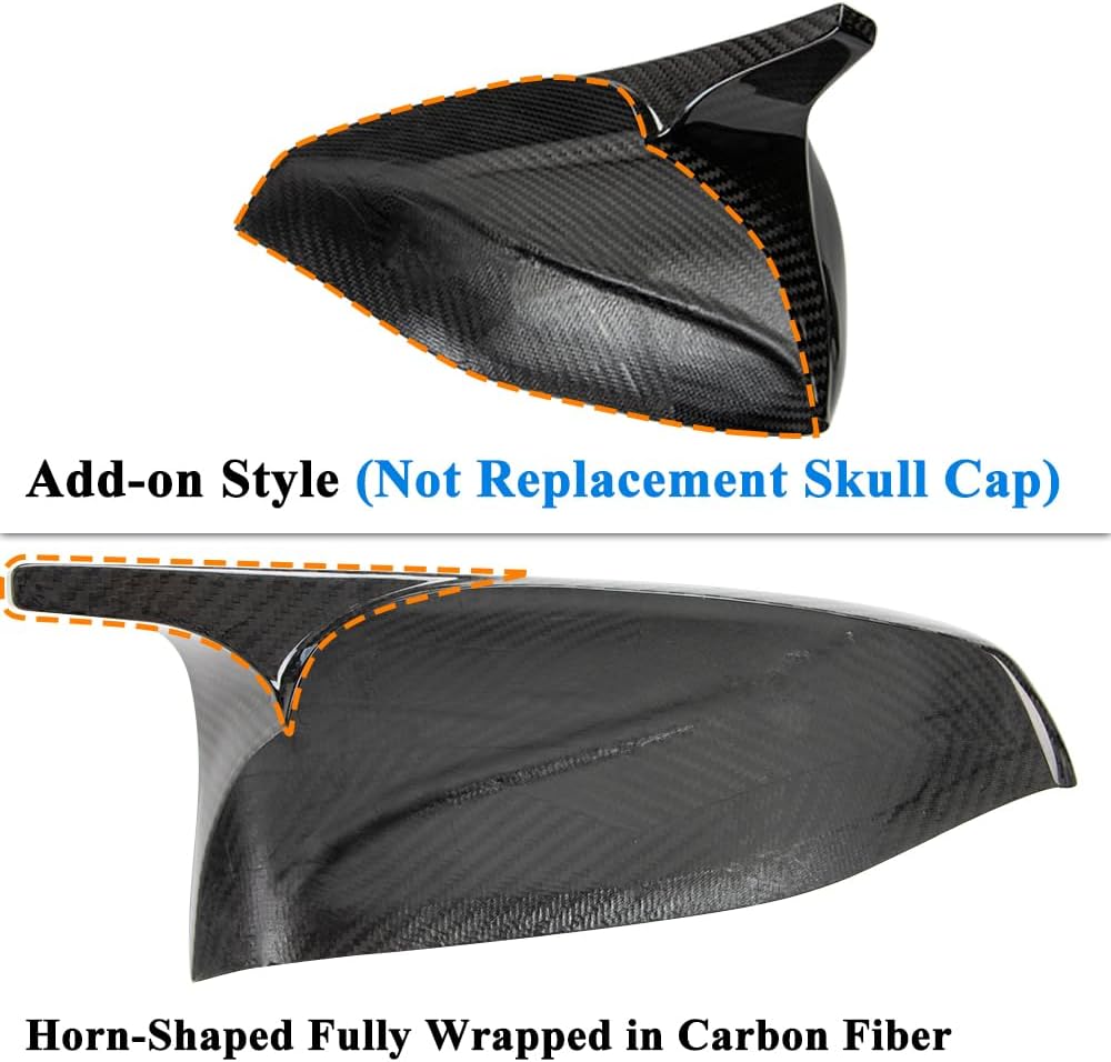 AeroBon Prepreg Dry Carbon Fiber Mirror Cap Overlays Compatible with 2017-2025 Tesla Model 3 Mirror Caps (RC Style) Raised Curve