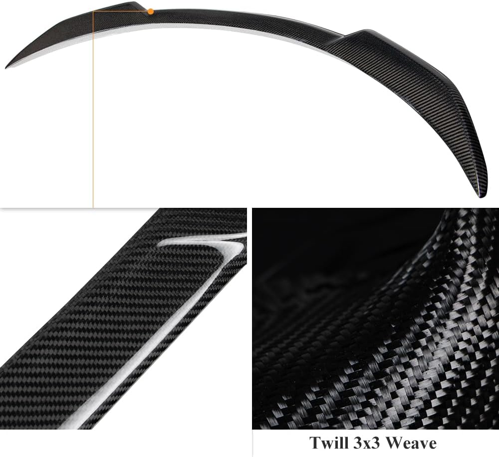 AeroBon Real Carbon Fiber Trunk Spoiler Compatible with 2021-2025 BMW 4 Series G26 Gran Coupe and G26 i4 Spoiler (G26 MP Style)