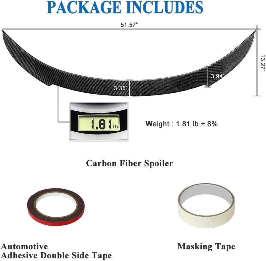 AeroBon Real Carbon Fiber Trunk Spoiler Compatible with 2012-2018 BMW 6-Series F06 M6 GC and F13 M6 Coupe (V Style)