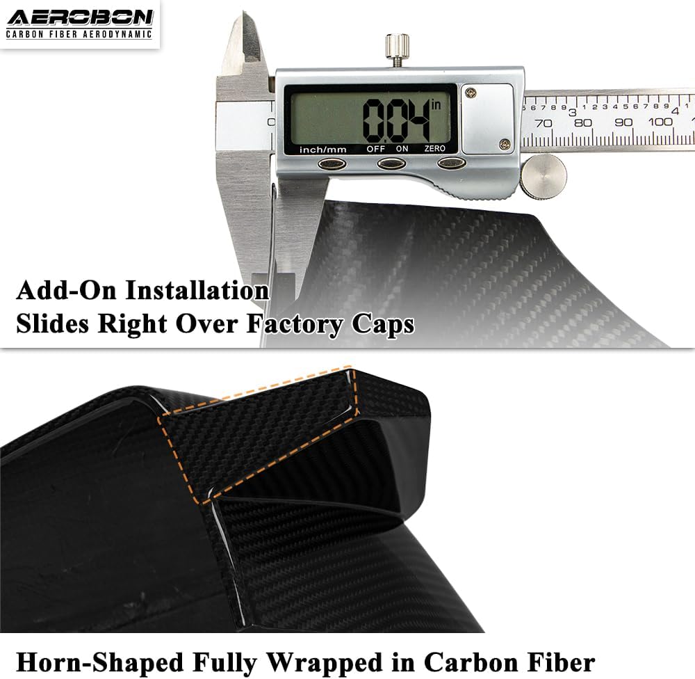 AeroBon Prepreg Dry Carbon Fiber Mirror Cap Overlays Compatible with 2017-2025 Tesla Model 3 Mirror Caps (SL Style) Sport Line