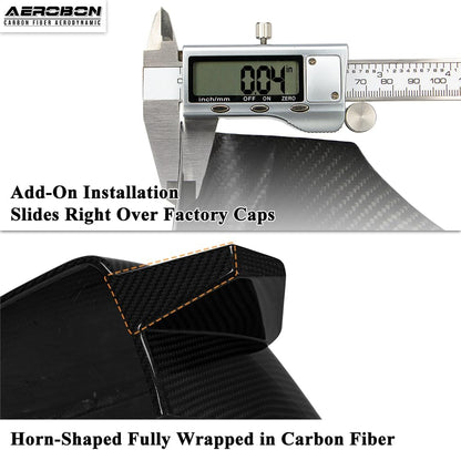 AeroBon Prepreg Dry Carbon Fiber Mirror Cap Overlays Compatible with 2017-2025 Tesla Model 3 Mirror Caps (SL Style) Sport Line