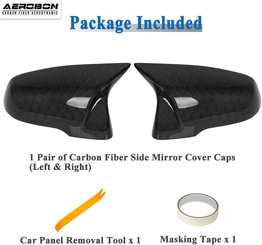 AeroBon Real Carbon Fiber Side Mirror Covers Compatible with 2020-2025 Toyota GR Supra A90 A91 Mirror Caps - Honeycomb Weave