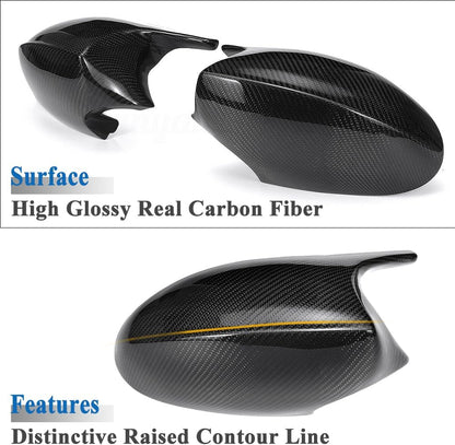 AeroBon Real Carbon Fiber Side Mirror Covers Compatible with 2005-2008 BMW 3-Series E90 E91 E92 E93 (pre-LCI) / BMW 1-Series E81 E82 E87 E88 (Pre-LCI) Mirror Caps