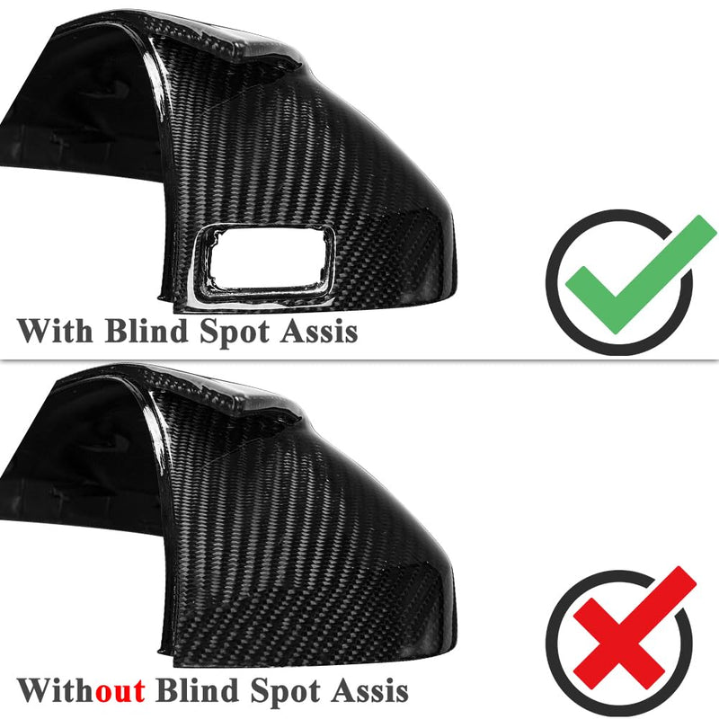 AeroBon Real Carbon Fiber Side Mirror Covers Compatible with 2017-2024 Audi A4 S4 (B9) Sedan, A5 S5 RS5 (B9) Sportback and Coupe Mirror Caps with Lane Assist