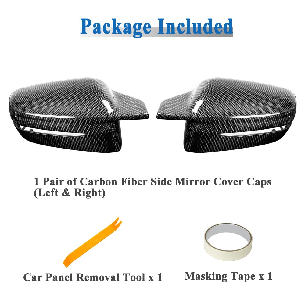 AeroBon Real Carbon Fiber Mirror Cover Compatible with 2021-2025 BMW 4-Series G22 430i Coupe, G23 430i Convertible, G26 430i Gran Coupe and i4 eDrive35 eDrive40 Mirror Cpas (Replacement Style)