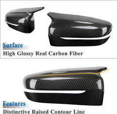 AeroBon Dry Carbon Fiber Mirror Cap Overlays Compatible with 2019-2025 BMW 3-Series G20 Sedan Mirror Cpas (Add-On Style)