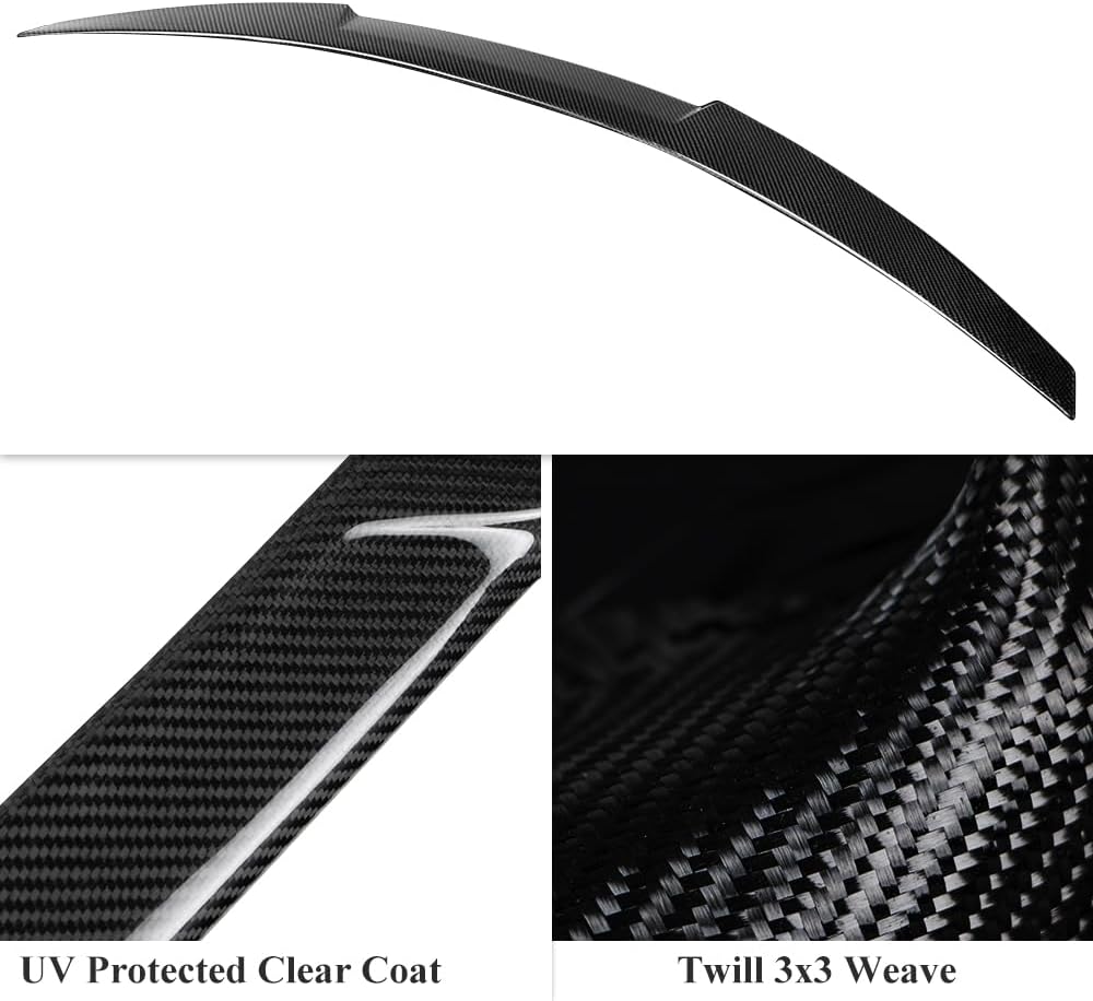 AeroBon Real Carbon Fiber Trunk Spoiler Compatible with 2018-2024 Audi A5 S5 RS5 Spoiler B9 Coupe 2-Door (MV Style)