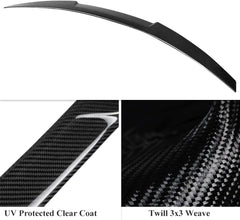 AeroBon Real Carbon Fiber Trunk Spoiler Compatible with 2007-2016 Audi A5 Coupe Spoiler 2-Door 8T3(MV Style)