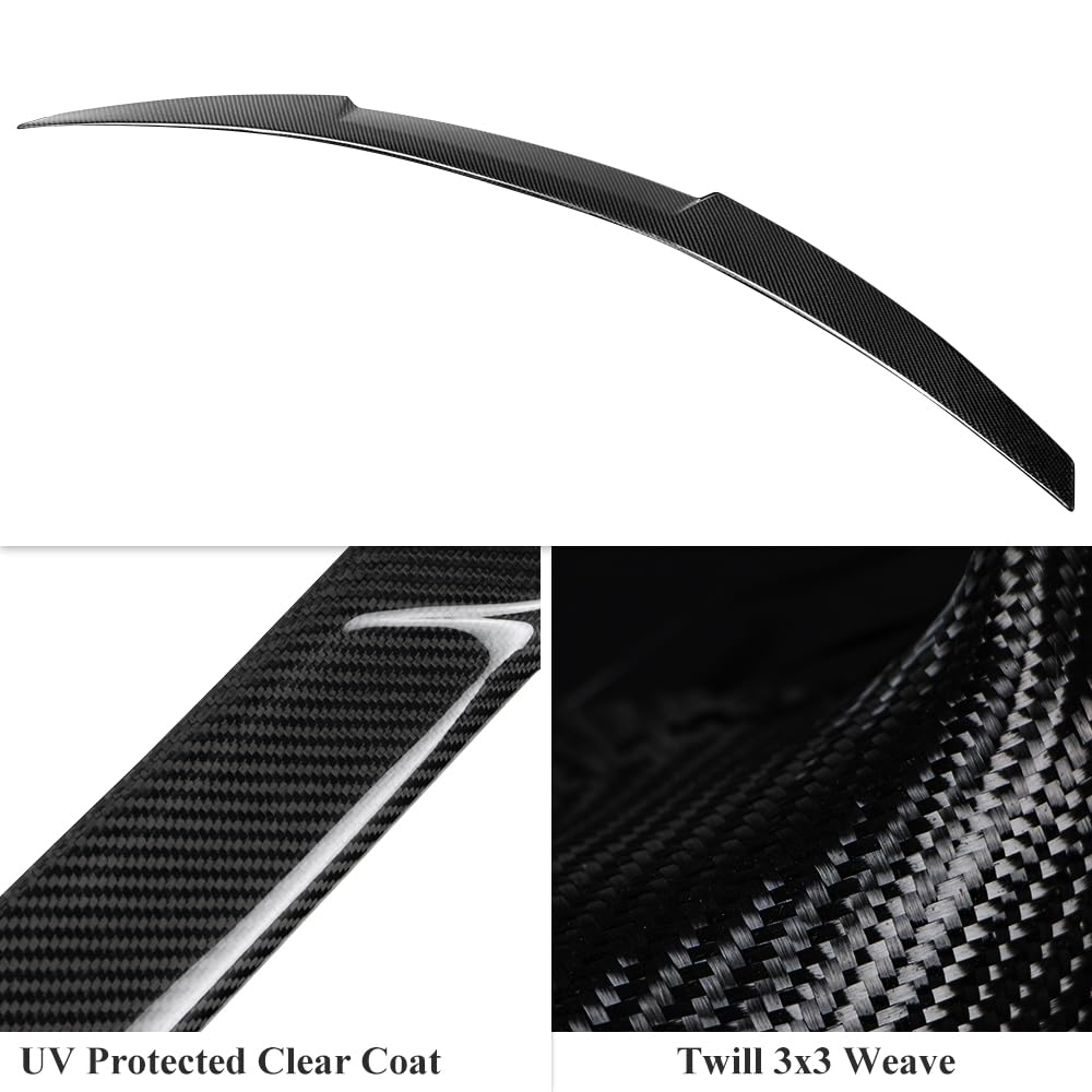 AeroBon Real Carbon Fiber Trunk Spoiler Compatible with 2019-2025 Audi A6 S6 (C8) Sedan Spoiler (MV Style)