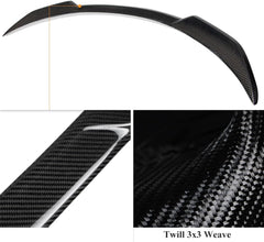 AeroBon Real Carbon Fiber Trunk Spoiler Compatible with 2020-2024 Tesla Model Y Spoiler (MP Style)