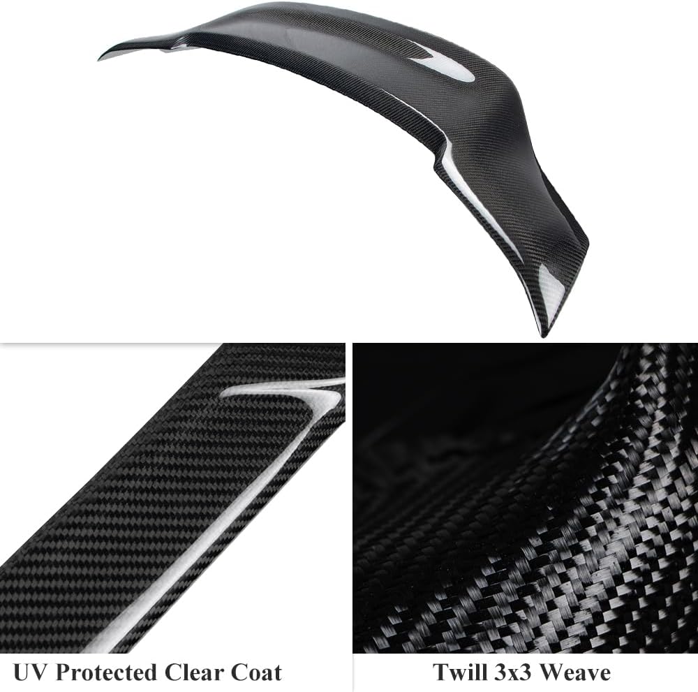 AeroBon Real Carbon Fiber Trunk Spoiler Compatible with 2007-2014 Infiniti G35, G37, G25, Q40 4-Door Sedan Rear Spoiler (RT Style) Race Tail