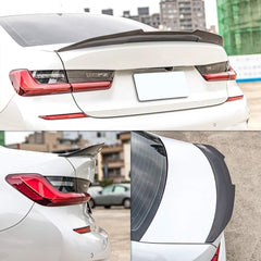 AeroBon Real Carbon Fiber Trunk Spoiler Compatible with 2019-2025 BMW 3 Series G20 Sedan G80 M3 Spoiler (H Style) High Kick