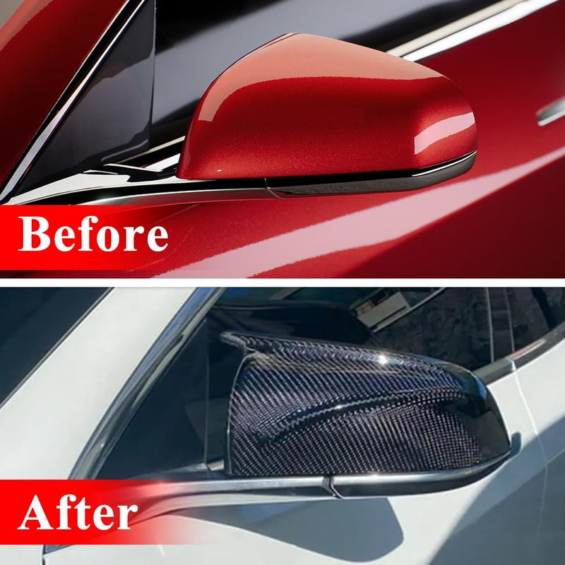 AeroBon Prepreg Carbon Fiber Mirror Cap Overlay Compatible with 2024-2026 Tesla Model 3 Highland Mirror Caps