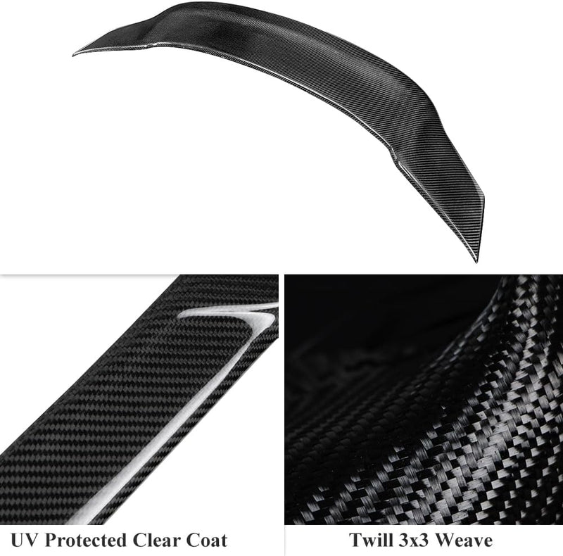 AeroBon Real Carbon Fiber Trunk Spoiler Compatible with 2014-2020 Lexus (XE30) IS250 IS300 IS350 Sedan Spoiler (R Style)