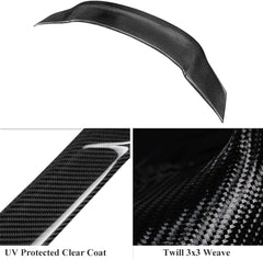 AeroBon Real Carbon Fiber Trunk Spoiler Compatible with 2014-2020 Lexus (XE30) IS250 IS300 IS350 Sedan Spoiler (R Style)