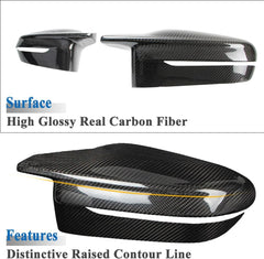 AeroBon Dry Carbon Fiber Mirror Cap Overlays Compatible with 2021-2025 BMW G80 M3 G82 G83 M4, 2023-2025 G87 M2 Mirror Caps (Add-On Style)