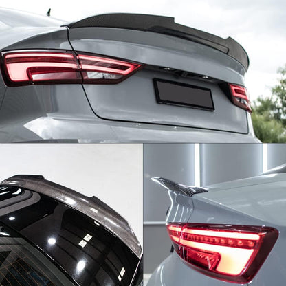 AeroBon Real Carbon Fiber Trunk Spoiler Compatible with 2013-2020 Audi A3 S3 RS3 Spoiler 8V Sedan (H Style)