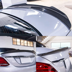 AeroBon Real Carbon Fiber Trunk Spoiler Compatible with 2015-2021 Mercedes C Class W205 Sedan Spoiler (H Style)