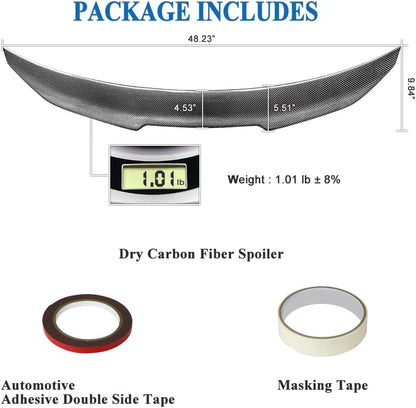AeroBon Real Carbon Fiber Trunk Spoiler Compatible with 2018-2024 Audi A5 S5 RS5 Spoiler B9 Coupe 2-Door (H Style)