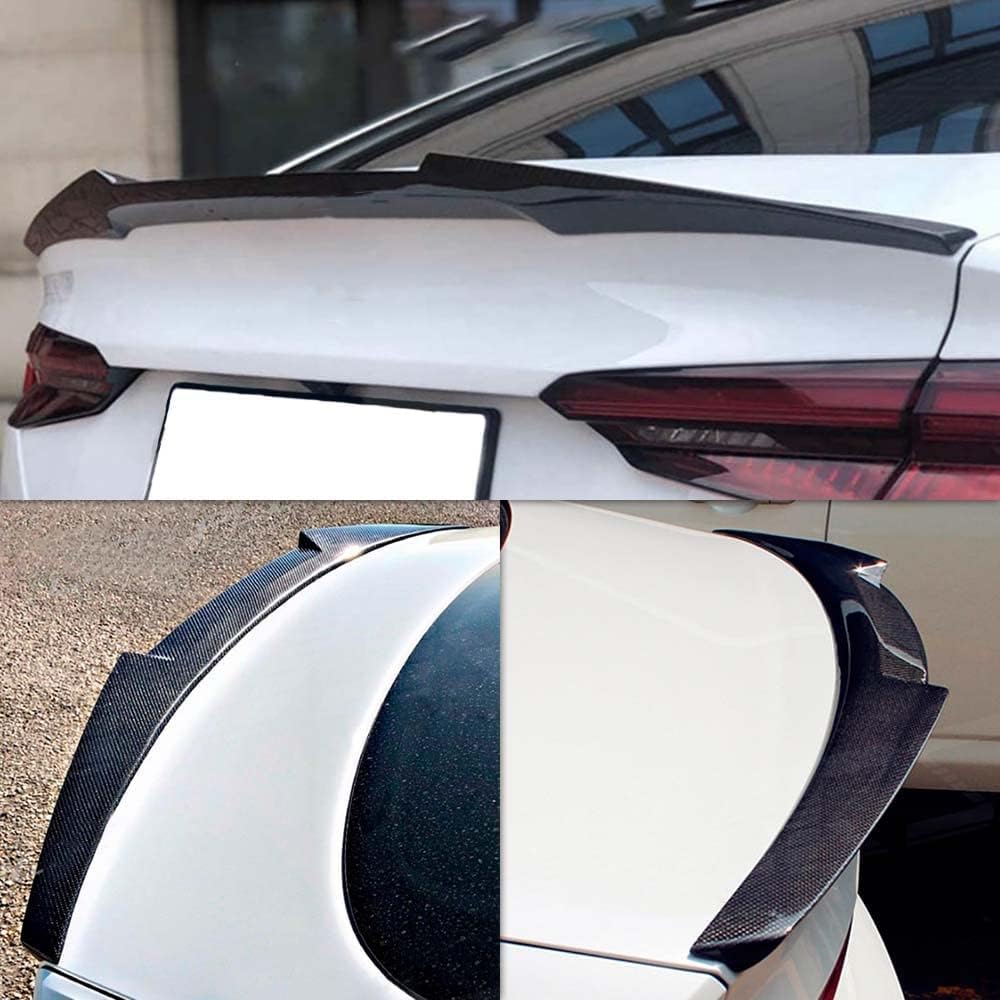 AeroBon Real Carbon Fiber Trunk Spoiler Compatible with 2017-2024 Audi A4 S4 Spoiler B9 (MV Style)