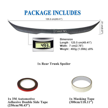 AeroBon Real Carbon Fiber Trunk Spoiler Compatible with 2010-2016 BMW 5 Series F10 Sedan F10 M5 Spoiler (Pro Competition Style)