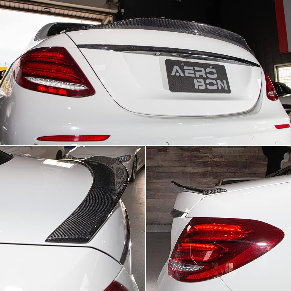 AeroBon Real Carbon Fiber Trunk Spoiler Compatible with 2015-2021 Mercedes C Class W205 Sedan Rear Spoiler (SP Style) Sport Plus