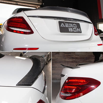 AeroBon Real Carbon Fiber Trunk Spoiler Compatible with 2015-2021 Mercedes C Class W205 Sedan Rear Spoiler (SP Style) Sport Plus