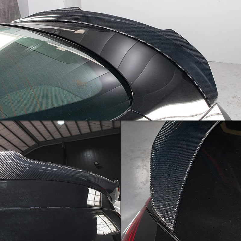 AeroBon Real Carbon Fiber Trunk Spoiler Compatible with 2014-2020 Lexus (XE30) IS250 IS300 IS350 Sedan (H Style)