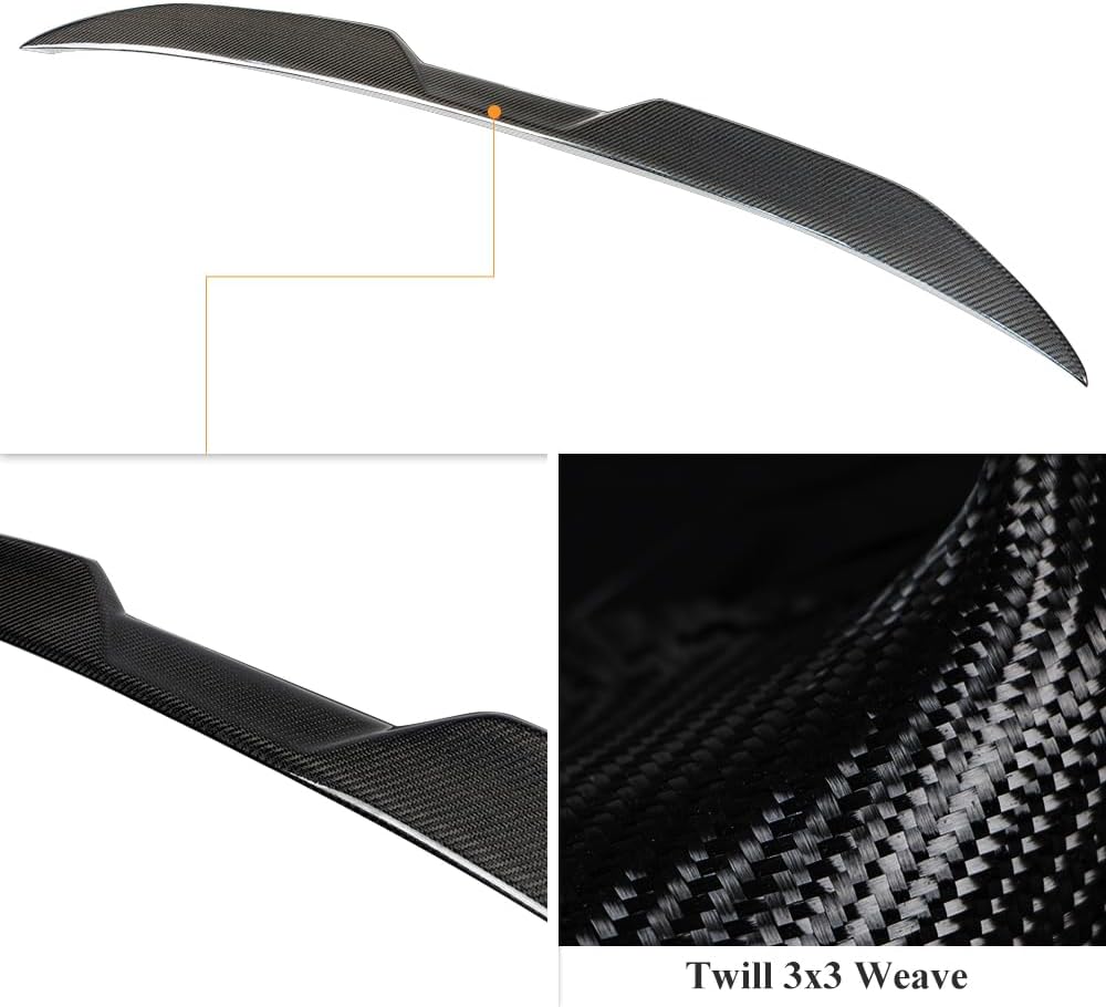 AeroBon Real Carbon Fiber Trunk Spoiler Compatible with 2013-2020 Audi A3 S3 RS3 Spoiler 8V Sedan (MP Style)