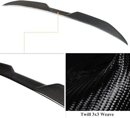 AeroBon Real Carbon Fiber Trunk Spoiler Compatible with 2013-2020 Audi A3 S3 RS3 Spoiler 8V Sedan (MP Style)