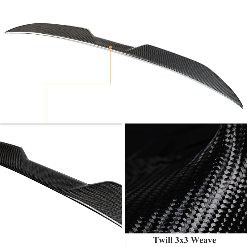 AeroBon Real Carbon Fiber Trunk Spoiler Compatible with 2022-2025 BMW 2 Series G42 Coupe and G87 M2 Spoiler (MP Style)