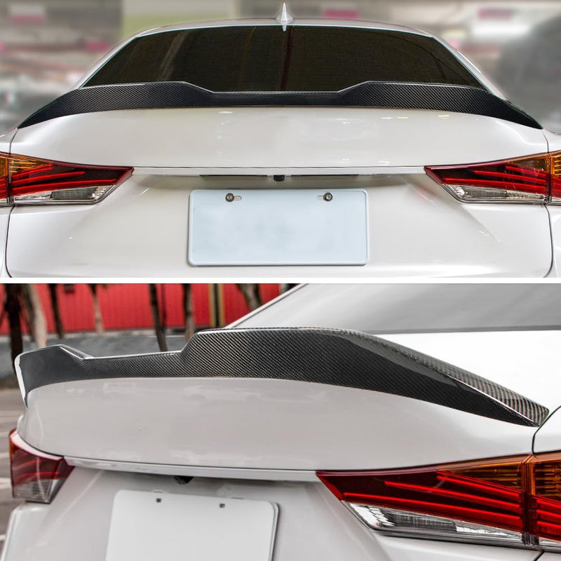 AeroBon Real Carbon Fiber Trunk Spoiler Compatible with 2014-2020 Lexus (XE30) IS250 IS300 IS350 Sedan (MP Style 2024 Design)