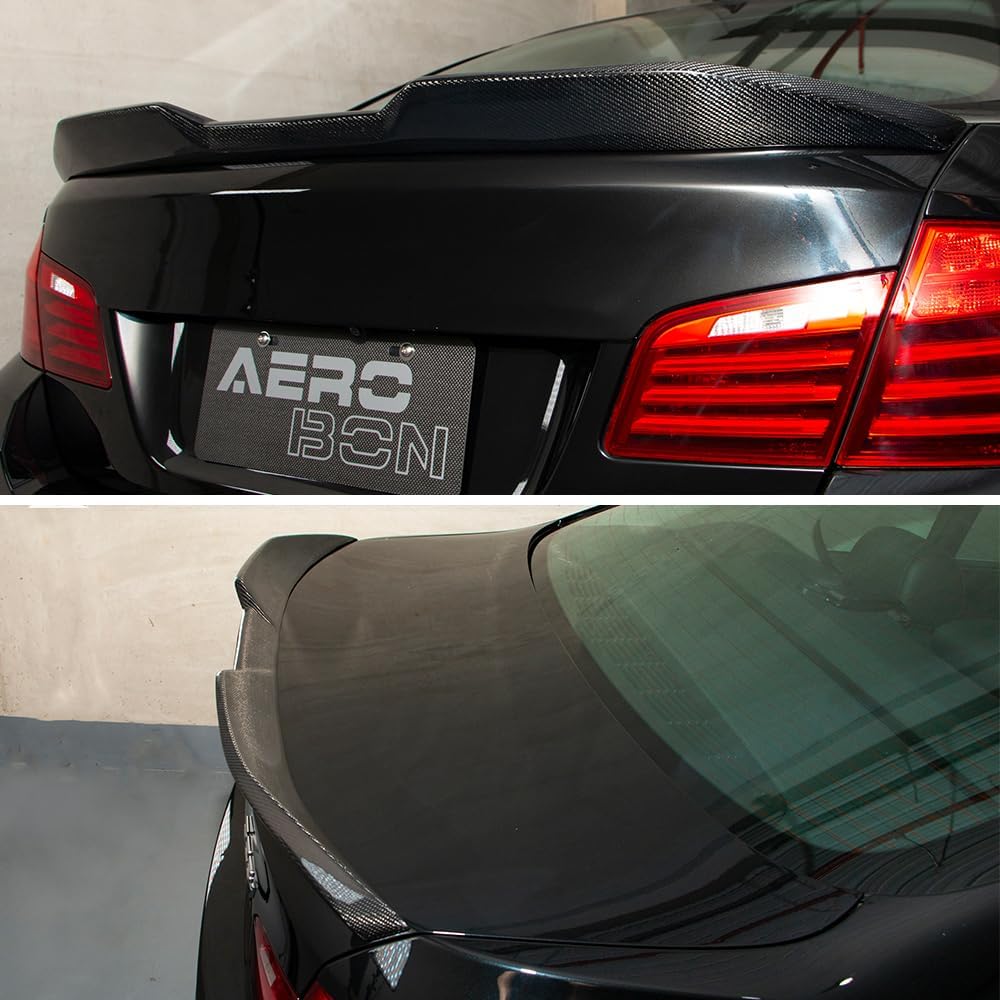 AeroBon Real Carbon Fiber Trunk Spoiler Compatible with 2011-2016 BMW 5 Series F10 Sedan F10 M5 Spoiler (MP Style) Motorsport Performance