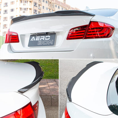 AeroBon Real Carbon Fiber Trunk Spoiler Compatible with 2010-2016 BMW 5 Series F10 Sedan F10 M5 Spoiler (Pro Competition Style)