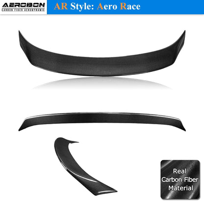 AeroBon Real Carbon Fiber Trunk Spoiler Compatible with 2014-2020 Lexus (XE30) IS250 IS300 IS350 Sedan Rear Spoiler (AR Style) Aero Race