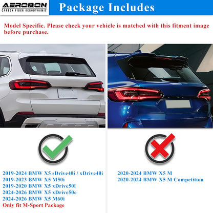 AeroBon Real Carbon Fiber Rear Roof Spoiler for 2019-2026 BMW X5 G05