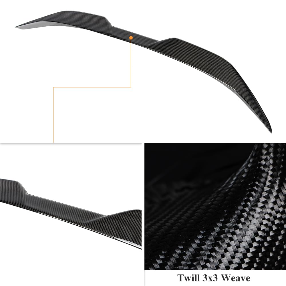 AeroBon Real Carbon Fiber Trunk Spoiler Compatible with 2012-2018 Audi A6 S6 (C7) Sedan Spoiler (MP Style)