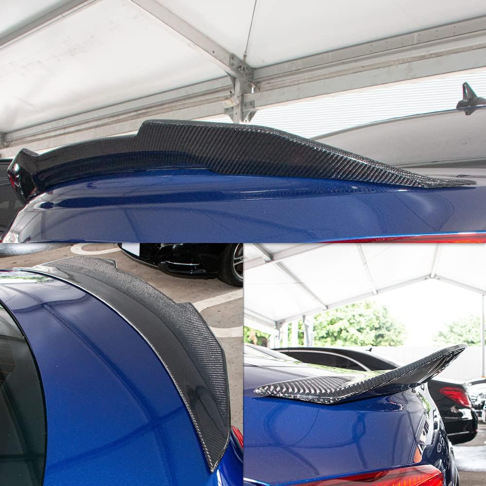 AeroBon Real Carbon Fiber Trunk Spoiler Compatible with 2008-2011 Audi A4 B8 Sedan Spoiler (H Style)