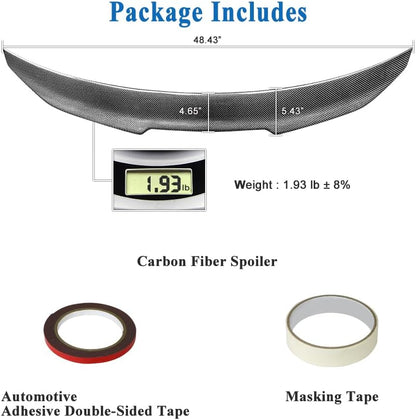 AeroBon Real Carbon Fiber Trunk Spoiler Compatible with 2017-2024 Audi A5 S5 RS5 Spoiler B9 Sportback 4-Door (H Style)