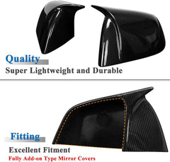 AeroBon Prepreg Dry Carbon Fiber Mirror Cap Overlays Compatible with 2020-2024 Tesla Model Y Mirror Caps (AB Style) Aero Blade