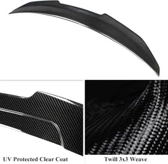 AeroBon Real Carbon Fiber Trunk Spoiler Compatible with 2015-2019 BMW X6 F16 X6M F86 Spoiler (H Style)