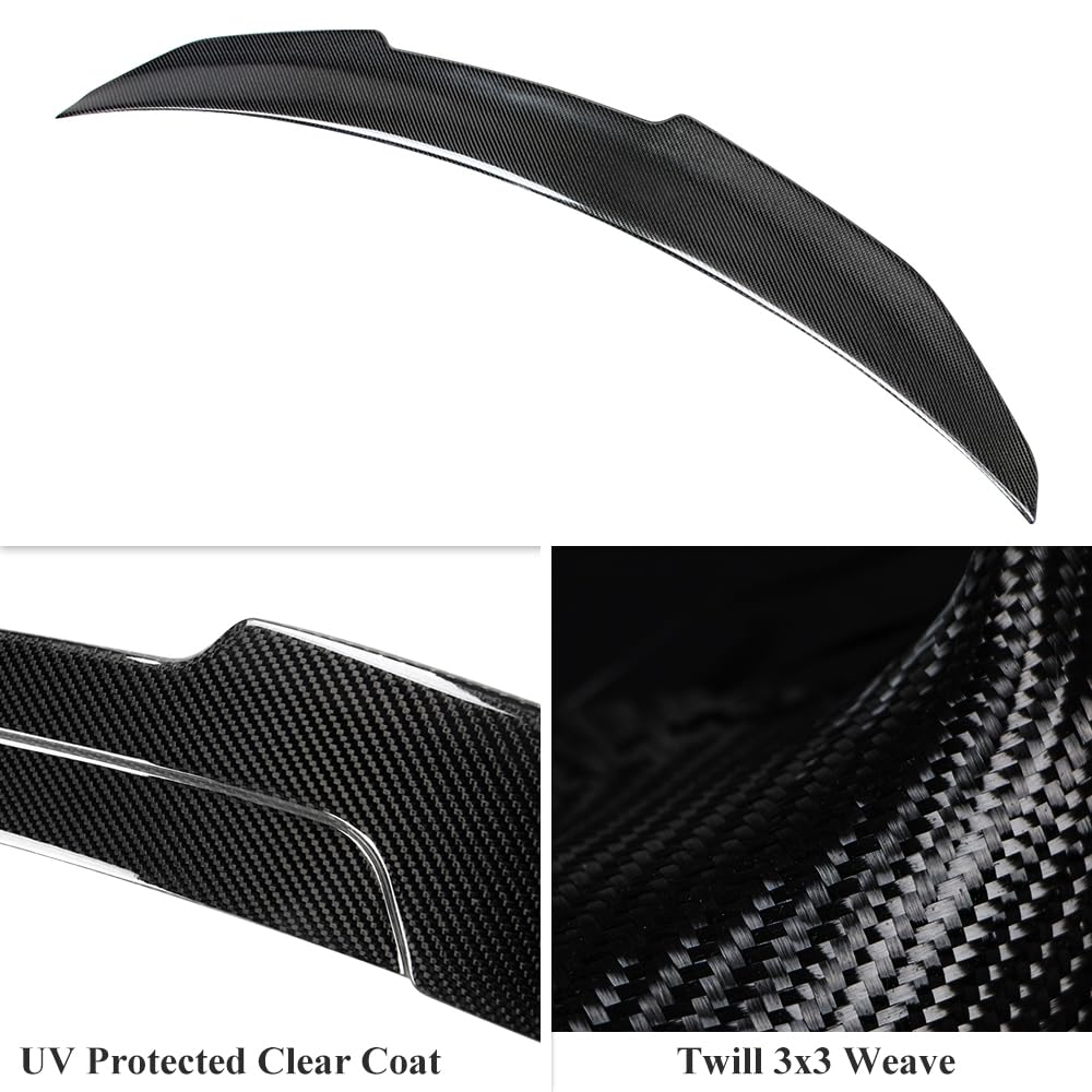 AeroBon Real Carbon Fiber Trunk Spoiler Compatible with 2022-2025 BMW 2 Series G42 Coupe and G87 M2 Spoiler (H Style)