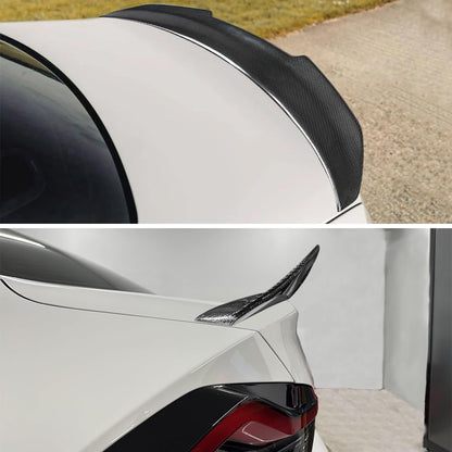 AeroBon Real Carbon Fiber Trunk Spoiler Compatible with 2022-2025 BMW 2 Series G42 Coupe and G87 M2 Spoiler (H Style)