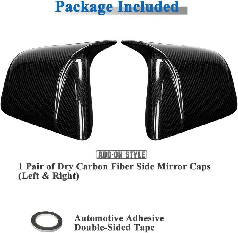 AeroBon Prepreg Dry Carbon Fiber Mirror Cap Overlays Compatible with 2020-2024 Tesla Model Y Mirror Caps (AB Style) Aero Blade