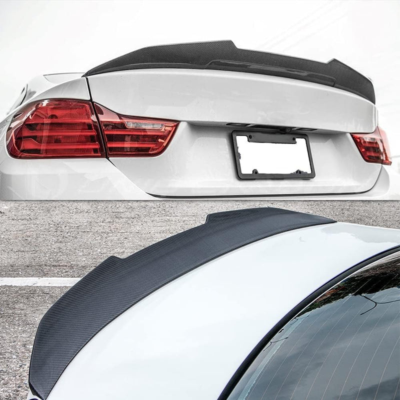 AeroBon Real Carbon Fiber Trunk Spoiler Compatible with 2013-2020 BMW 4 Series F32 Coupe Spoiler (H Style)