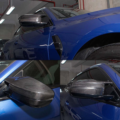 AeroBon Dry Carbon Fiber Mirror Cap Overlays Compatible with 2021-2025 BMW G80 M3 G82 G83 M4, 2023-2025 G87 M2 Mirror Caps (Add-On Style)